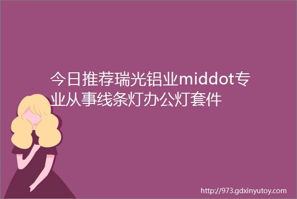 今日推荐瑞光铝业middot专业从事线条灯办公灯套件